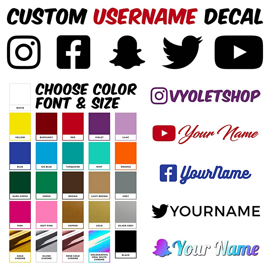 Custom Decal with Social Media Handle